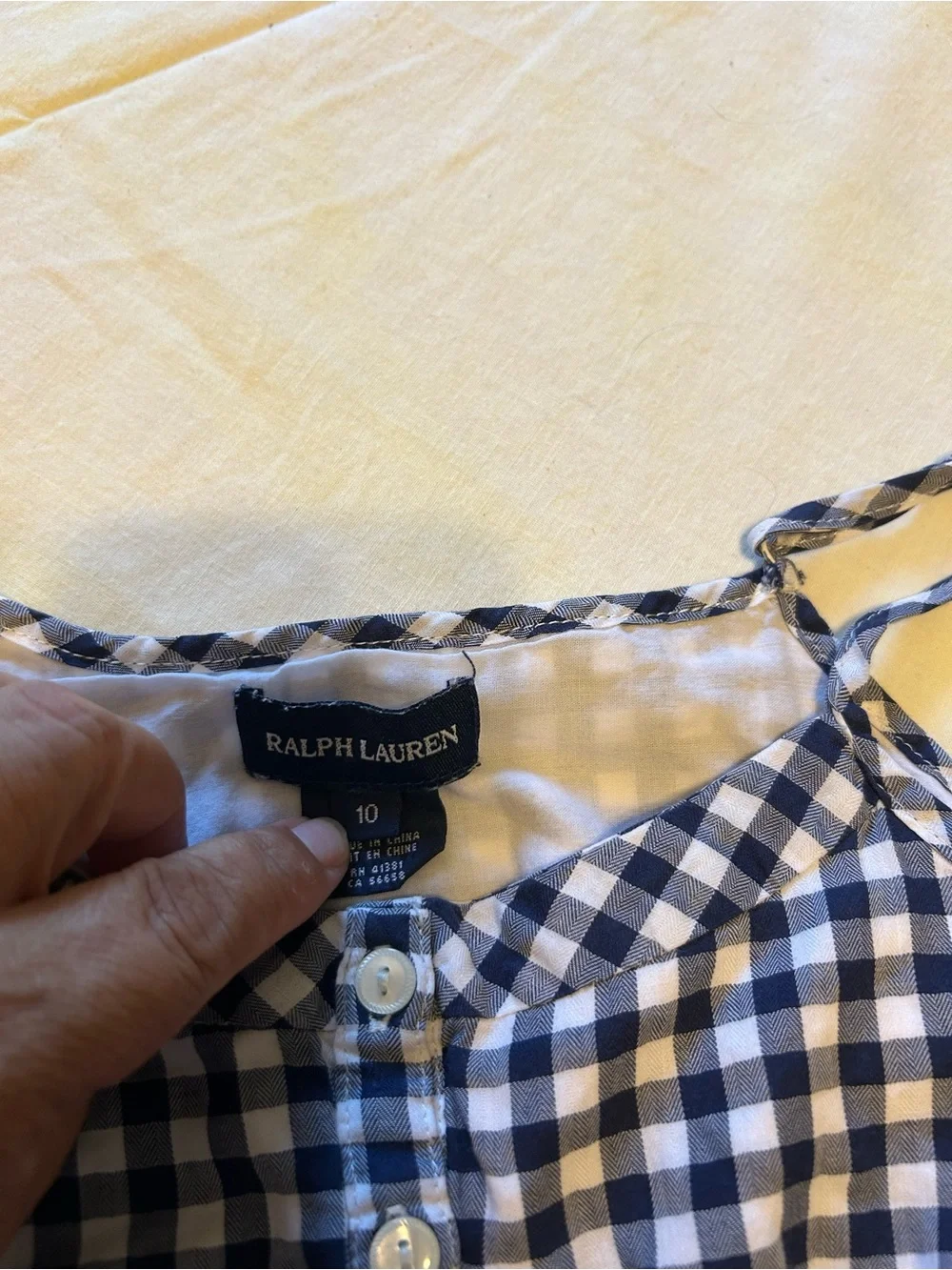 Ralph Lauren Navy and White Gingham Sundress
